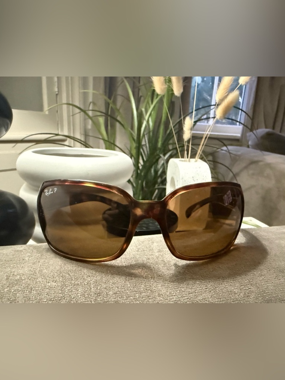 Ray-Ban Polished Havana Tortoiseshell Brown Lenses Oversized Women's Sunglasses